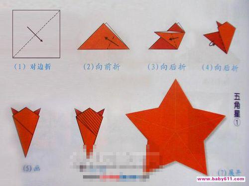 五角星剪纸的折法步骤